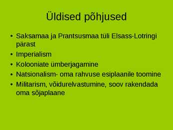 I maailmasõda-põhjused ja tulemused #8