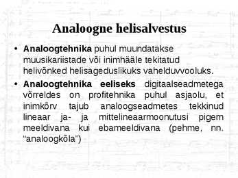 Helisalvestus ja taasesitus #5