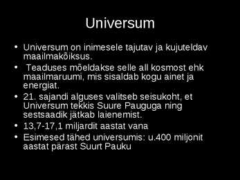 Kosmilised nähtused #2