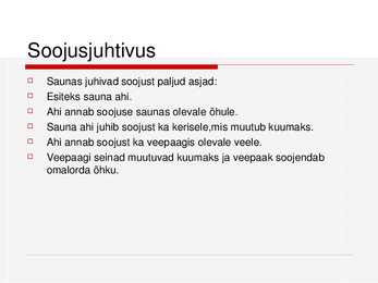 Soojusnähtused saunas #4