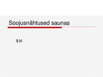Soojusnähtused saunas