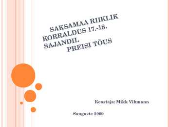 Saksamaa riiklik korraldus 17-18 saj