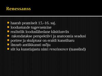 Esitlus-Vararenessanss #2