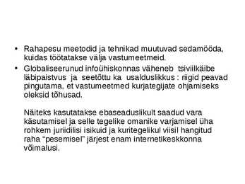 Rahapesu Ettekanne #7