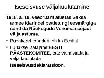 Eesti iseseisvumine #21