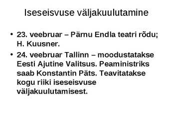 Eesti iseseisvumine #24