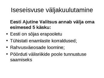 Eesti iseseisvumine #25