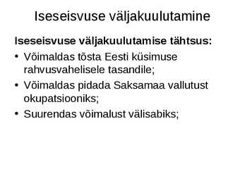 Eesti iseseisvumine #26