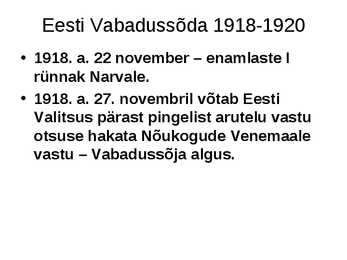 Eesti iseseisvumine #30
