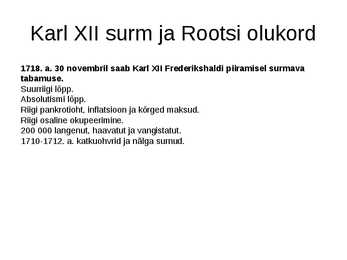 Rootsi 1719 - 1772 #2