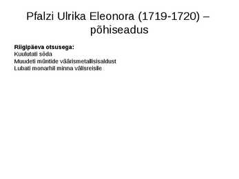 Rootsi 1719 - 1772 #9