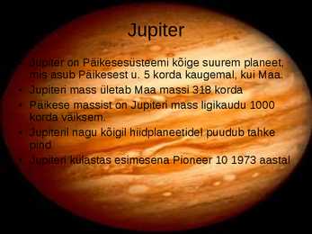 Jupiteri ettekanne #2