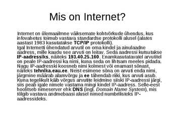 Internet ja meie põlvkond #2