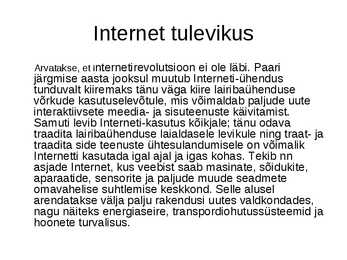 Internet ja meie põlvkond #6
