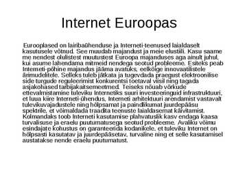 Internet ja meie põlvkond #8