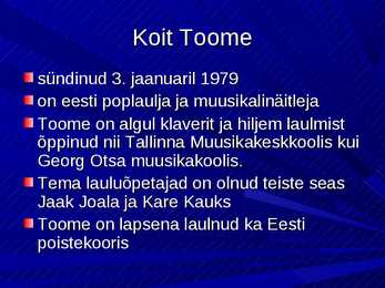 Eesti pop-staarid #8