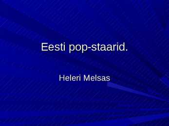 Eesti pop-staarid