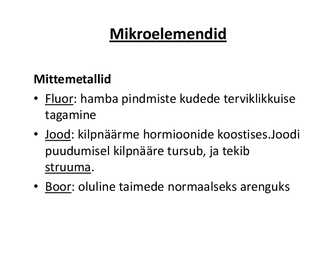 Mikroelemendid ja vesi #2