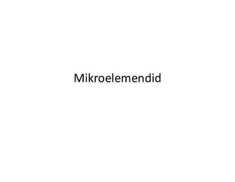 Mikroelemendid ja vesi