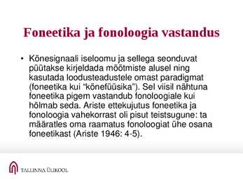 Keeleteaduse loengu materjal #15