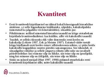 Keeleteaduse loengu materjal #7