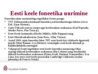 Keeleteaduse loengu materjal #10