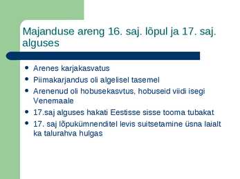 Eesti majandus 15-17-sajand #3