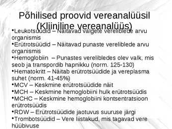 Vereanalüüs ja vereproov #2