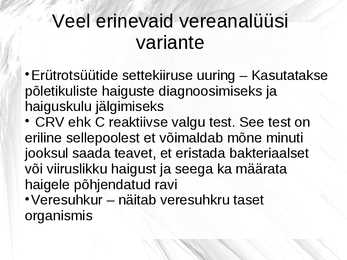 Vereanalüüs ja vereproov #3