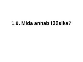 Sissejuhatus füüsikasse #25