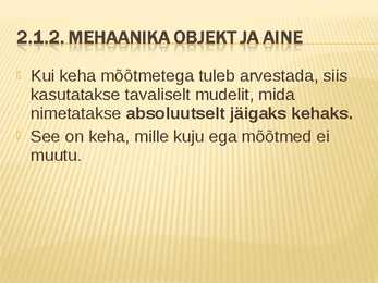 Sissejuhatus mehaanikasse #11