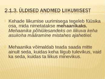 Sissejuhatus mehaanikasse #16