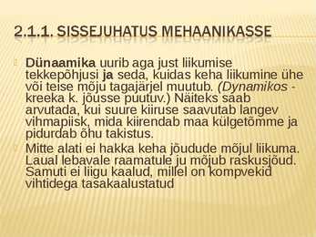Sissejuhatus mehaanikasse #5