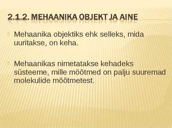 Sissejuhatus mehaanikasse #8