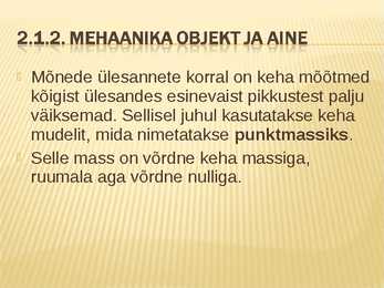 Sissejuhatus mehaanikasse #10