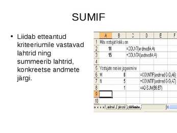 Excel funktsioonid #3