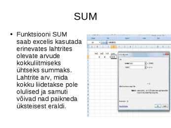 Excel funktsioonid