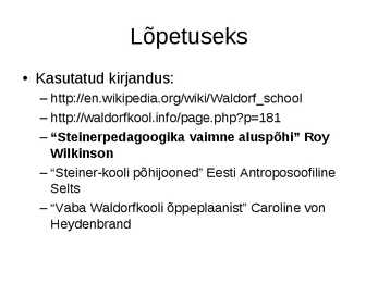 Waldorfkoolid #15