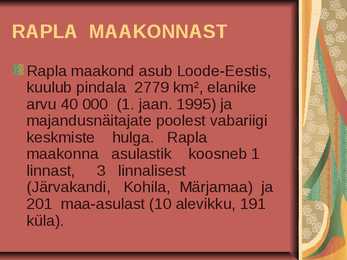 Linnakultuur ja –geograafia Rapla #2