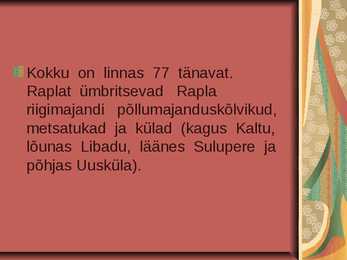 Linnakultuur ja –geograafia Rapla #15