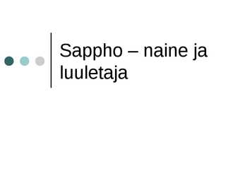 Saphho - naine ja luuletaja