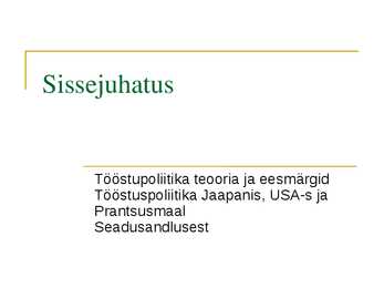 Tööstuspoliitika #2