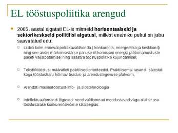 Tööstuspoliitika #17