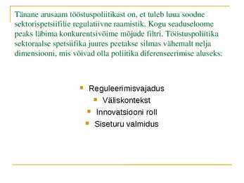 Tööstuspoliitika #7