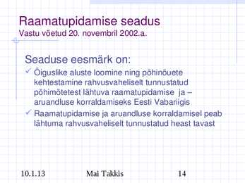 Raamatupidamine #14