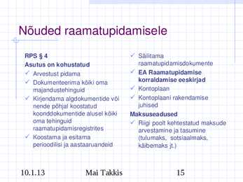 Raamatupidamine #15
