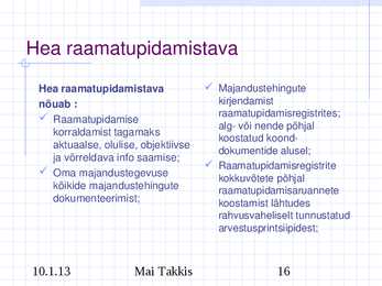 Raamatupidamine #16