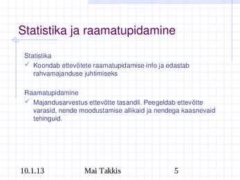 Raamatupidamine #5