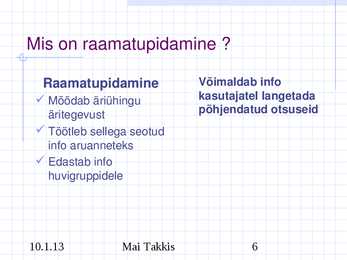 Raamatupidamine #6
