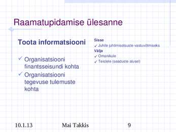 Raamatupidamine #9